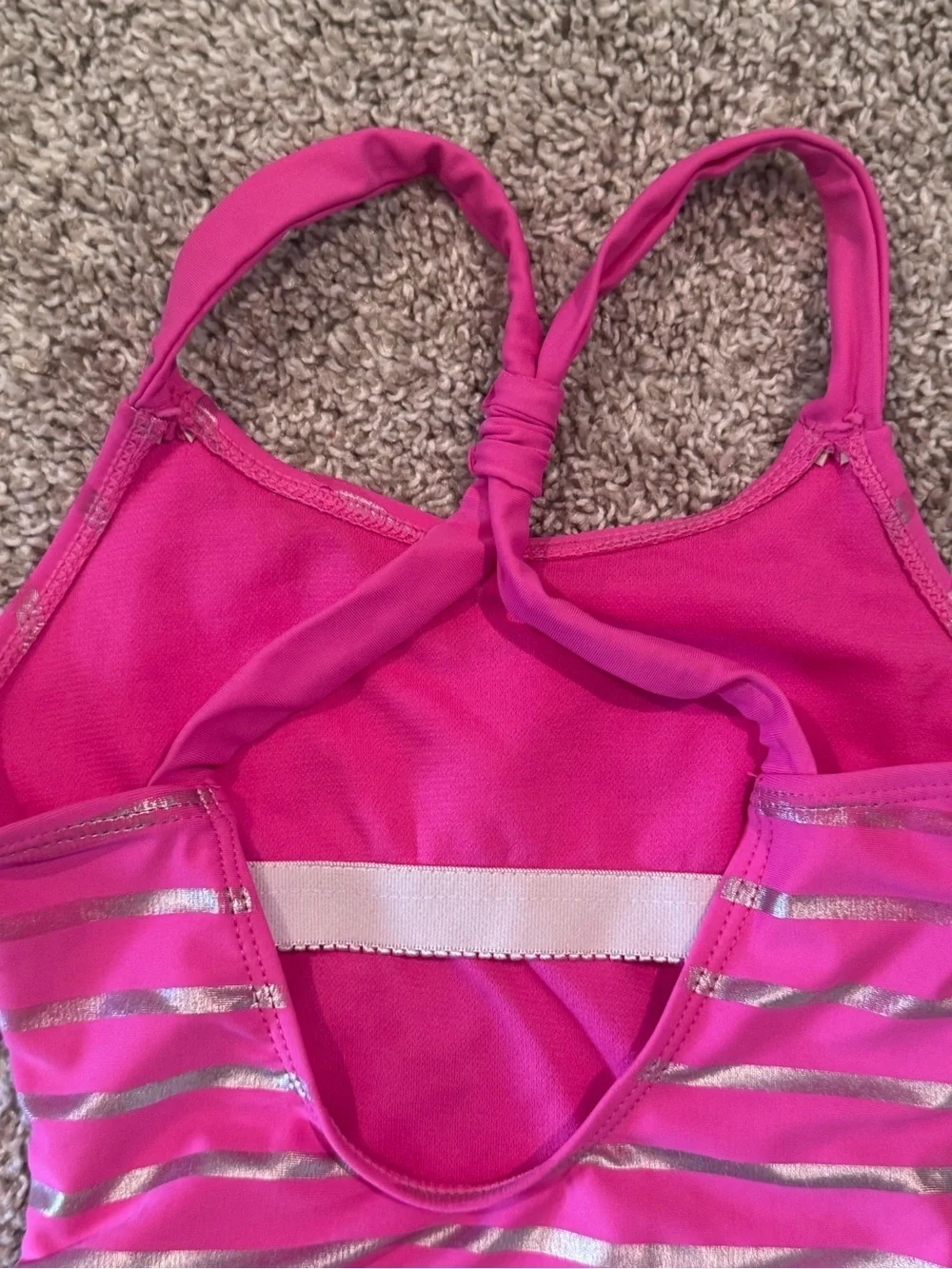 Girls Pink Sequin Mermaid One-Piece Swimsuit with Side Ties Size 4